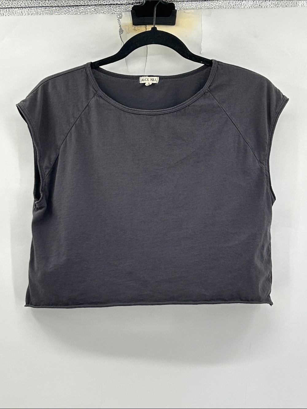 Alex Mill Boxy Crop Tee Dark Grey Size Small